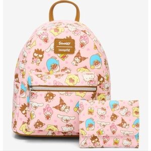 Loungefly Hello Kitty & Friends Sweet Treat Mini Backpack And Wallet Set New!